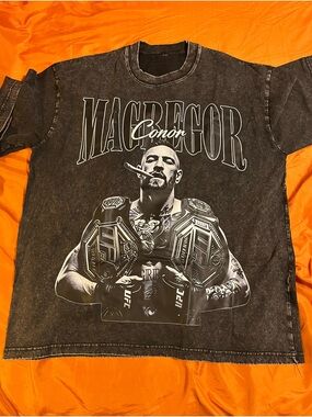 Black Tee with Conor MacGregor Graphic Print  Men's Tee